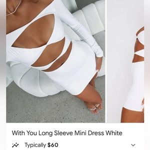 White fox white mini dress